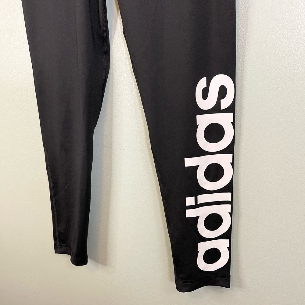 Adidas Climalite Womens Black Graphic Pull-On Activewear Tights & Leggings Large - Picture 7 of 8
